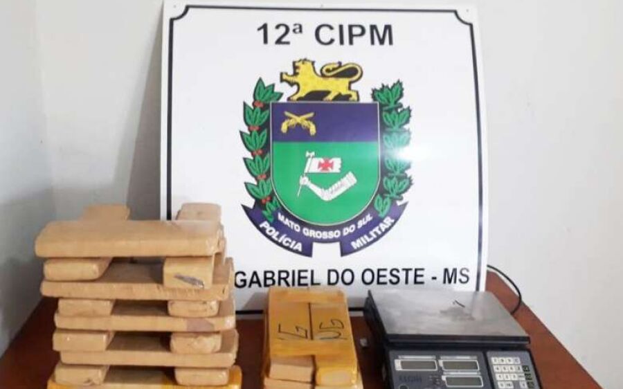 Maconha apreendida com adolescente em São Gabriel seguia para Coxim
