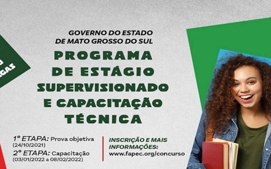 Inscrições para 250 vagas de estágios no Governo do Estado terminam nesta terça-feira