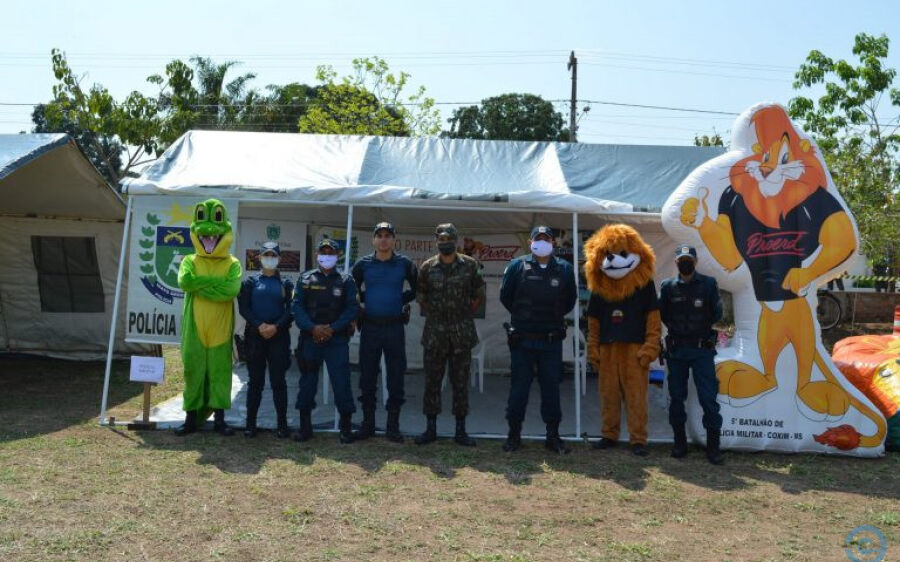 Polícia Militar participa da Ação Cívico Social do 47º Batalhão de Infantaria em Coxim