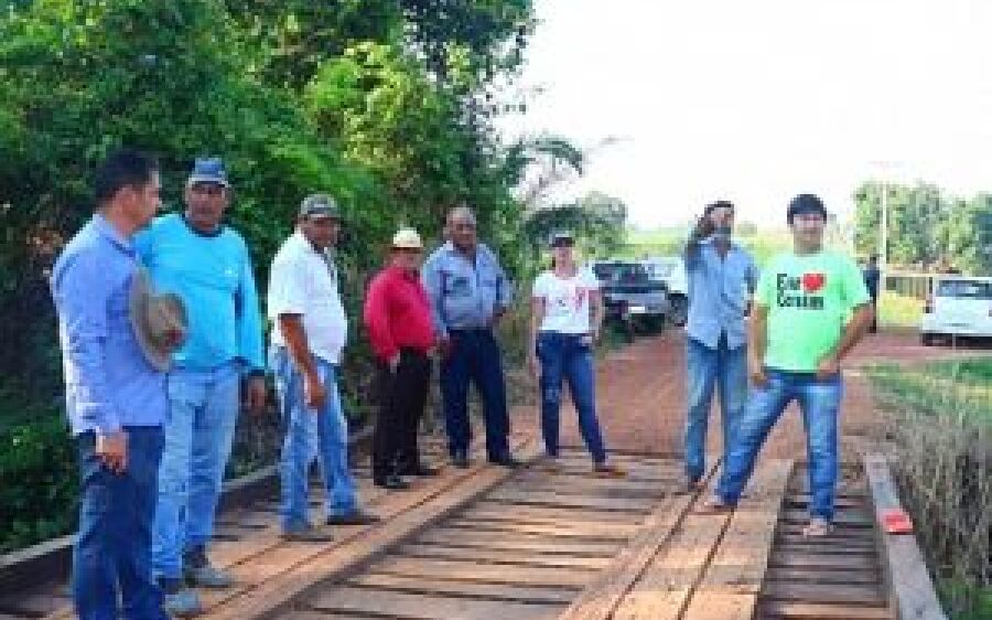 Prefeito e vereadores vistoriam pontes na área rural de Coxim
