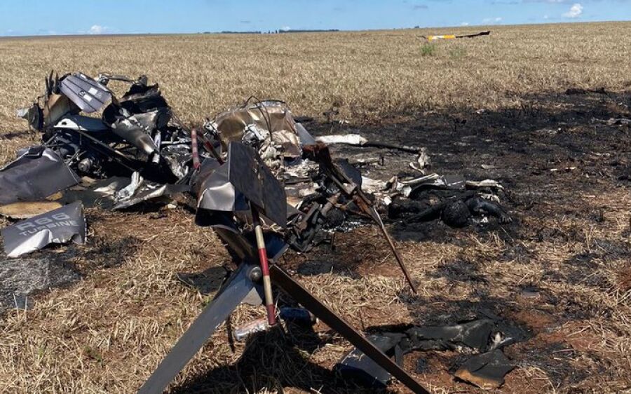Helicóptero carregado de cocaína explode e mata dois carbonizados em Mato Grosso do Sul