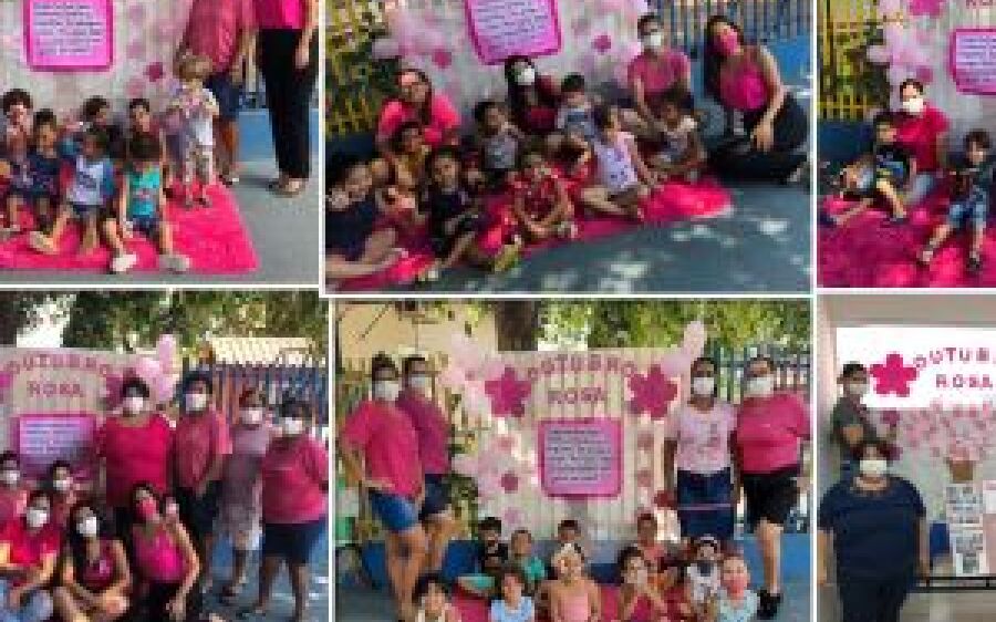 Outubro Rosa também é assunto para criança no CEI Ildon Torquato Ribeiro de Coxim