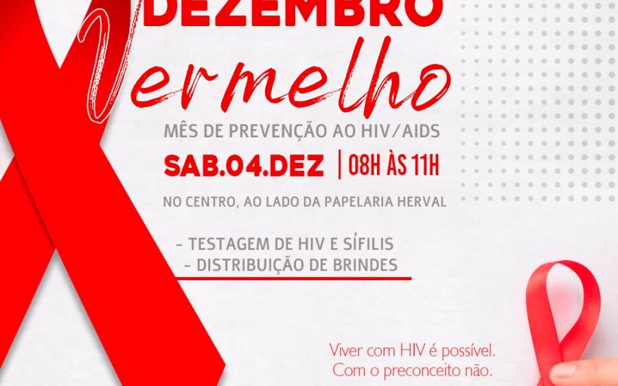 Dezembro Vermelho:  amanhã tem testes e brindes no centro de Coxim