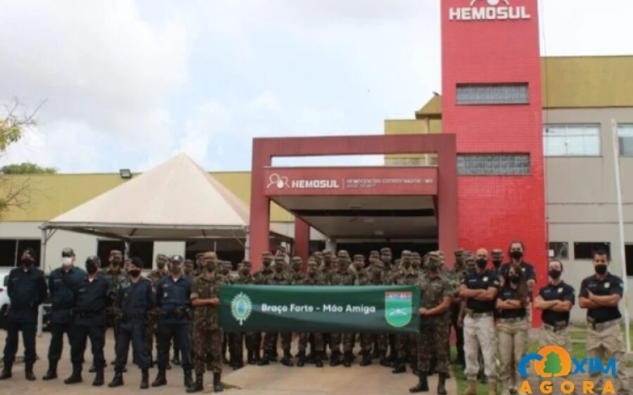 PM, 47º BI e PRF participam de ação solidária em prol do HEMOSUL