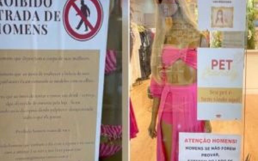 Homem tenta invadir loja que proibiu entrada de homens