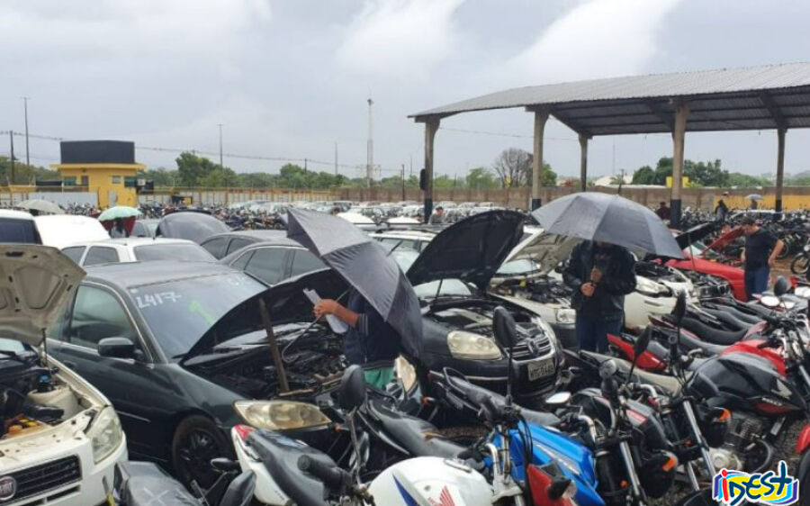 Detran abre visitação para lotes de leilão para circulação, desmontagem e reciclagem