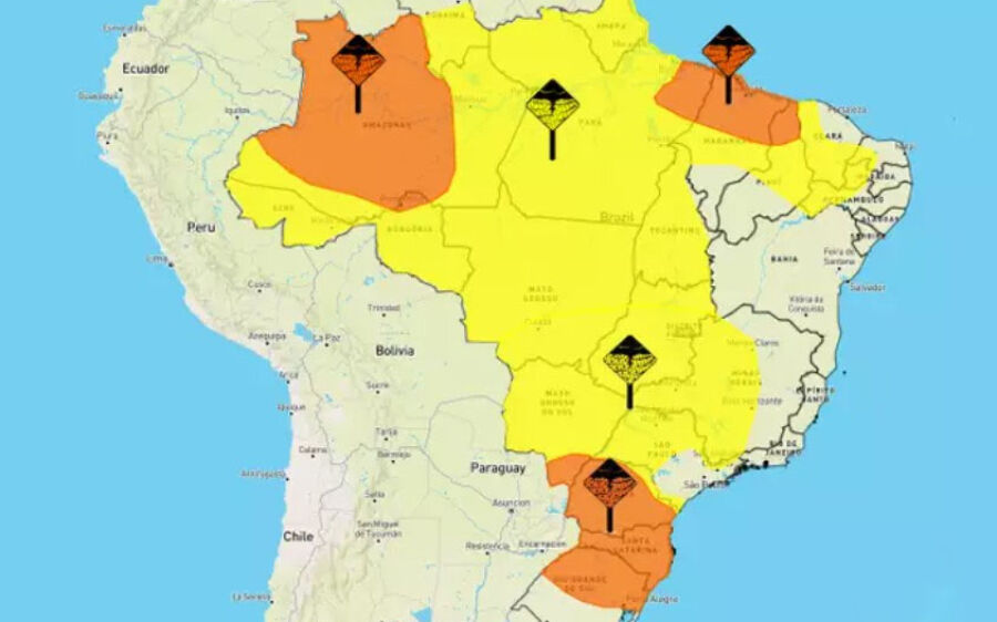 Dois alertas indicam tempestade para 65 cidade de Mato Grosso do Sul