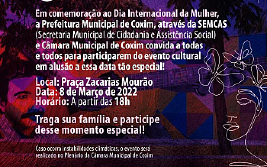 Dia internacional da mulher será comemorado nesta terça na Praça Zacarias Mourão