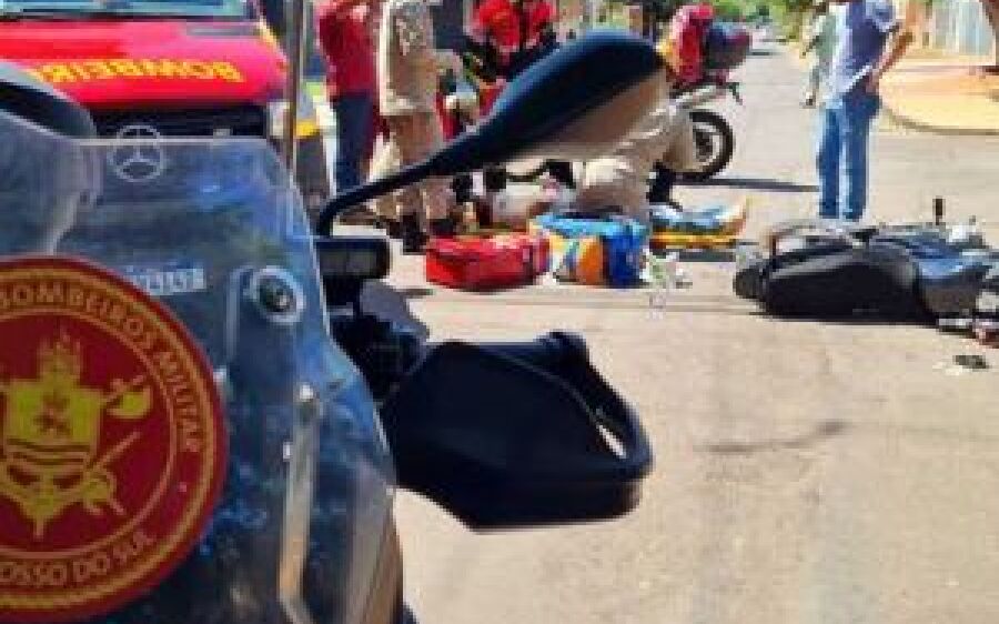 Motorista fura preferencial e atinge motociclista