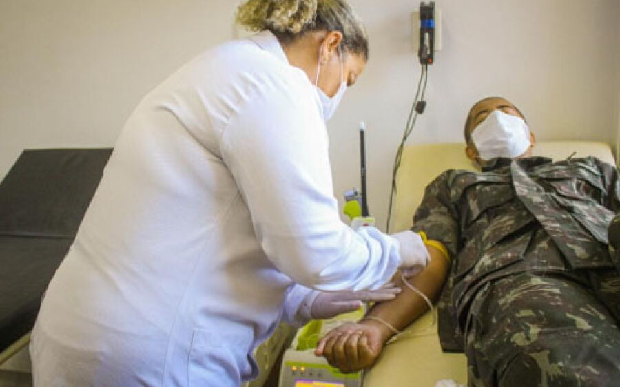 Militares do 47º Batalhão de Infantaria doaram sangue para o Hemosul de Coxim