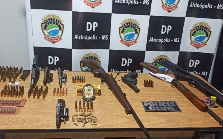 Polícia Civil prende sete, apreende armas e munições na região norte de Mato Grosso do Sul