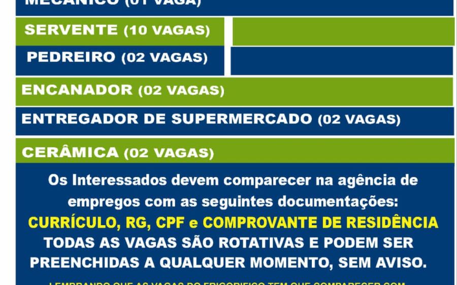 Rio Verde tem  várias vagas de Emprego