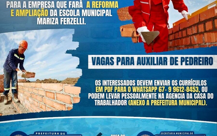 Casa do Trabalhador oferece 10 vagas de empregos