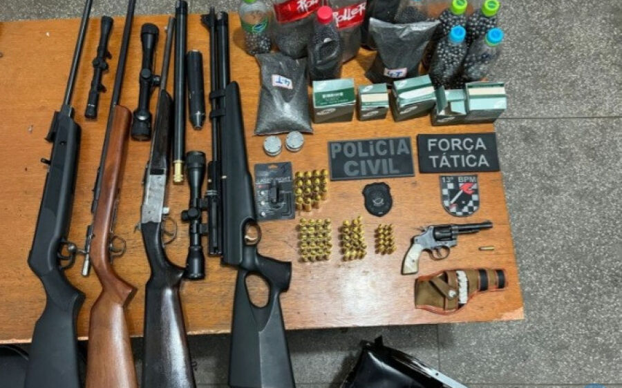 Três são presos em flagrante com armas de fogo em Paranaíba