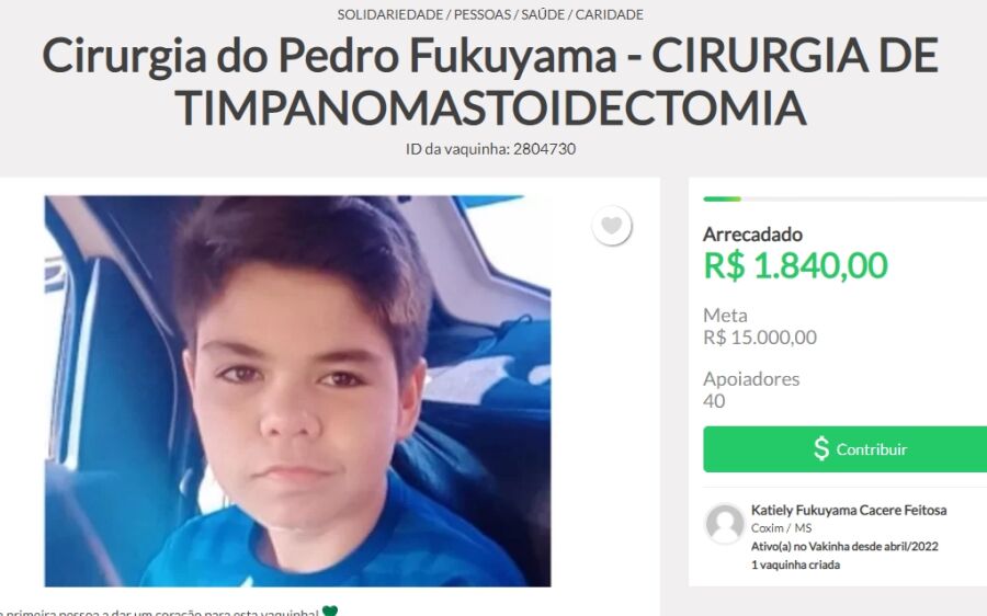 Menino Pedro precisa arrecadar R$15 mil para cirurgia de urgência