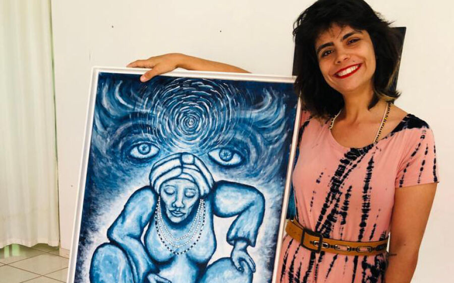 Após exposição em Coxim artista do cerrado Kim Matos deixa a cidade grata aos coxinenses 
