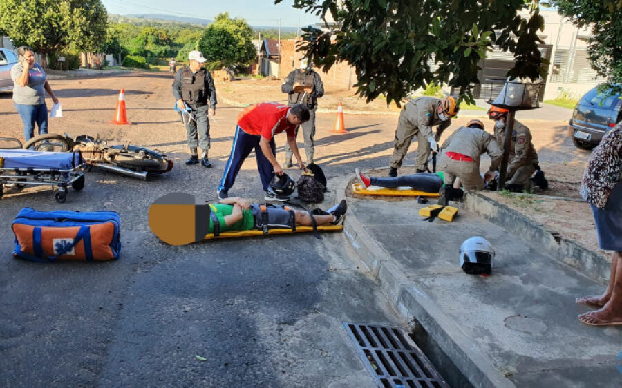 Jovens sofrem acidente a caminho da escola no Jardim das Estrelas, em Coxim