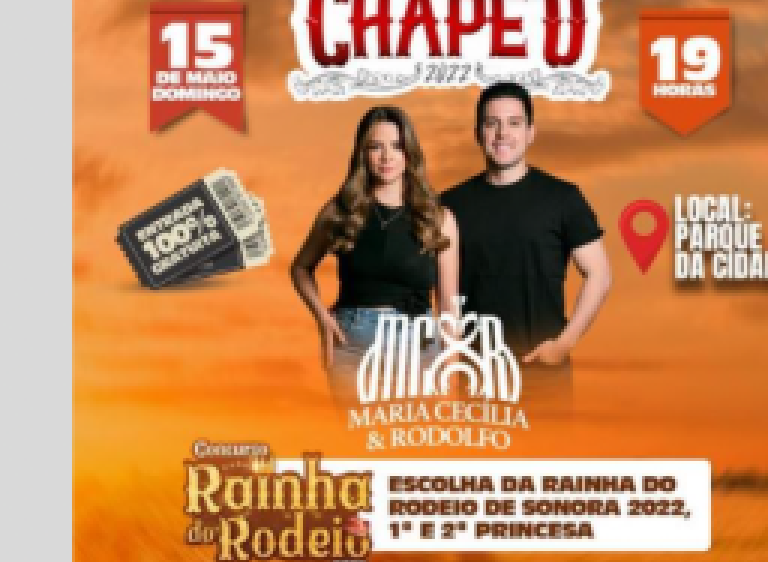 Festa do Chapéu em Sonora tem show da dupla Maria Cecília e Rodolfo no domingo (15)