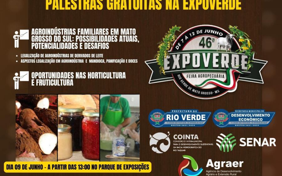 Prefeitura de Rio Verde, Senar, Agraer e Cointa promovem palestras gratuitas  durante 46ª Expoverde