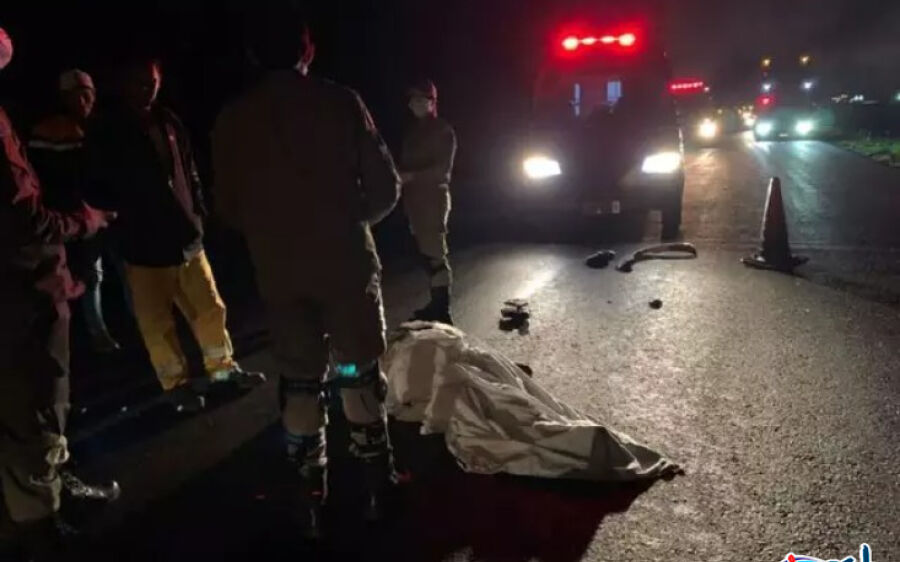 Motorista de caminhonete foge após matar idoso de 76 anos atropelado na MS-162