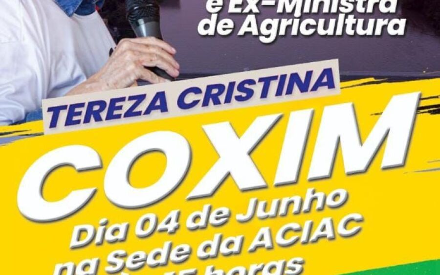 Coxim recebe neste sábado a ex-ministra e candidata ao Senado Tereza Cristina