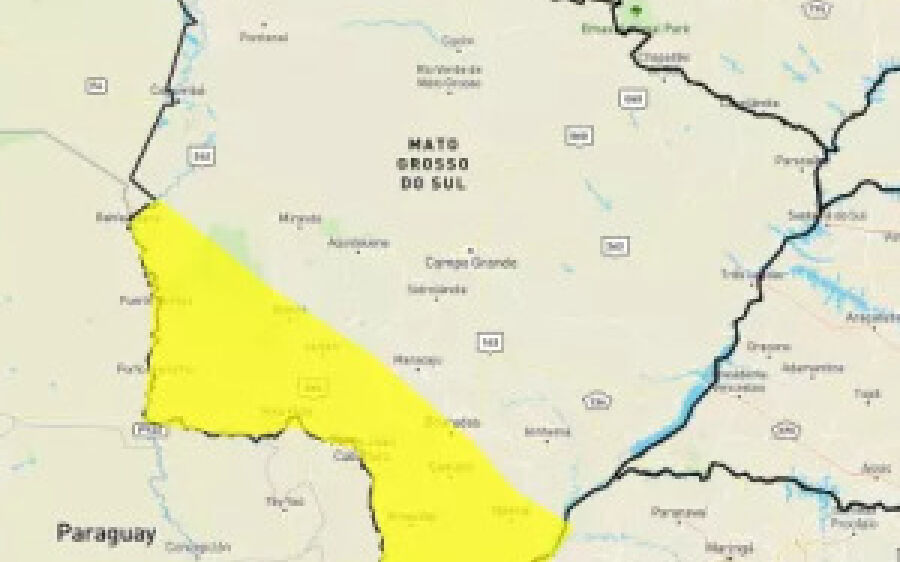 Nova frente fria com 7°C: temperaturas voltam a cair no fim de semana em MS
