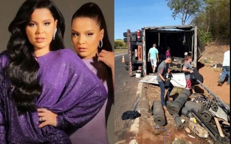 Carreta de Maiara & Maraisa tomba em rodovia no interior de São Paulo
