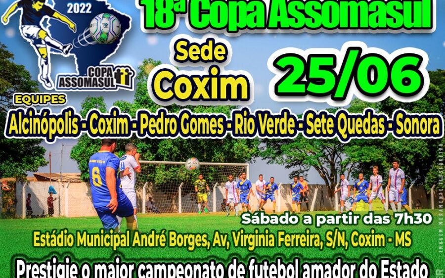 Coxim recebe a 7ª rodada da Copa Assomasul neste sábado