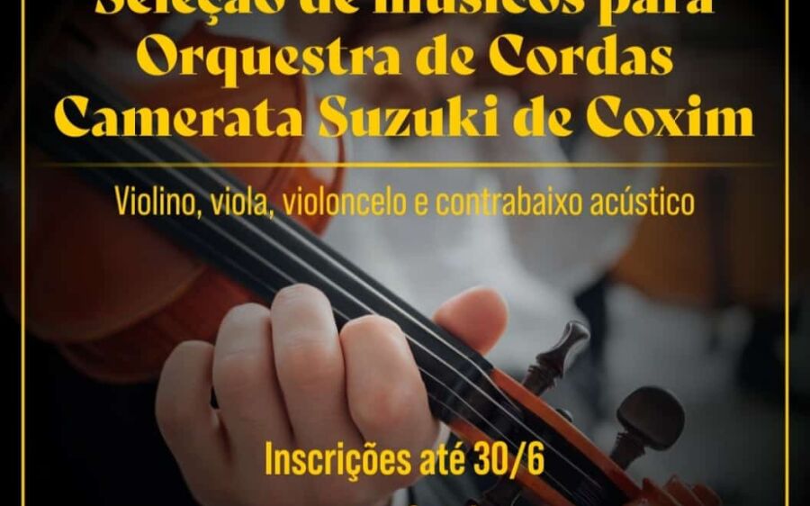 Abertas inscrições para orquestra de cordas Camerata Suzuki de Coxim