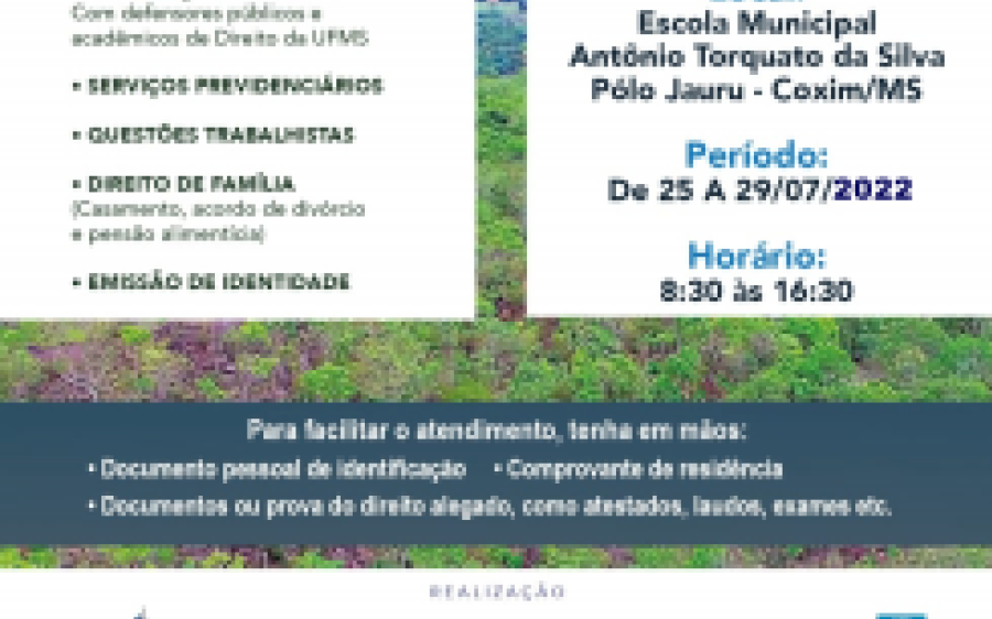 Juizado Especial Federal  itinerante estará na região de Coxim até sexta-feira 
