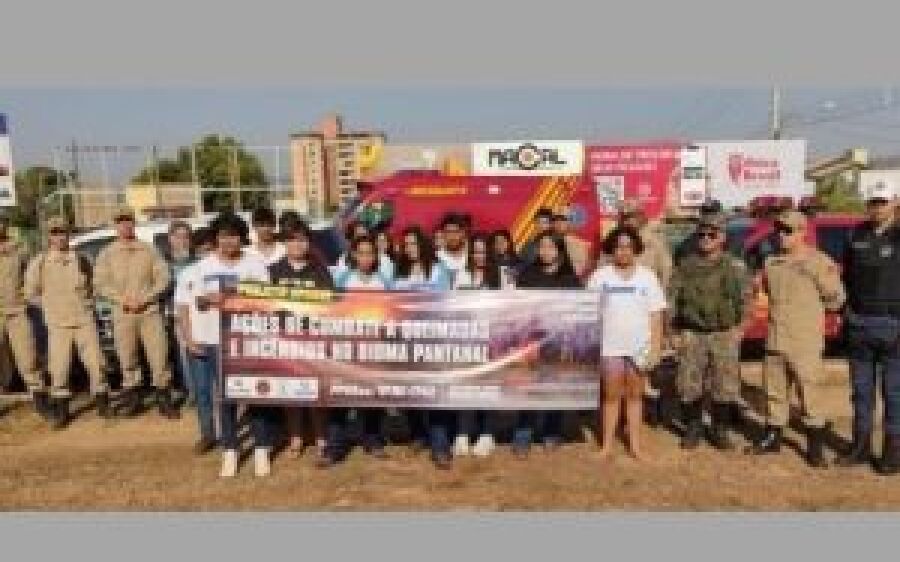 Estudantes aprendem sobre prevenção a incêndios e fazem orientações em Coxim 