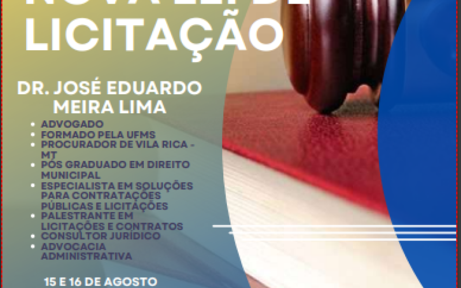Capacitação gratuita sobre Nova Lei de  Licitação continua nesta terça-feira em Coxim