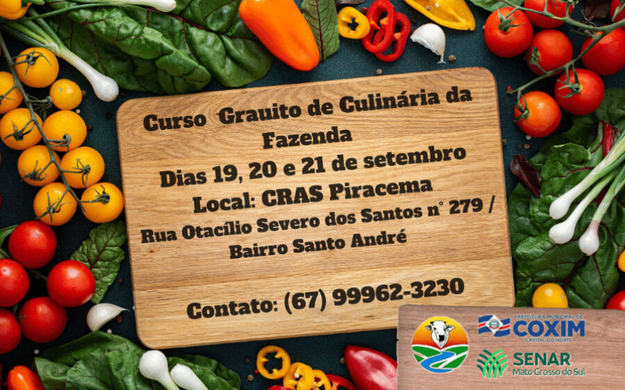 Curso gratuito de Culinária de  Fazenda começou ontem