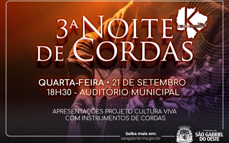 3ª Noite de Cordas acontece amanhã, em  São Gabriel do Oeste
