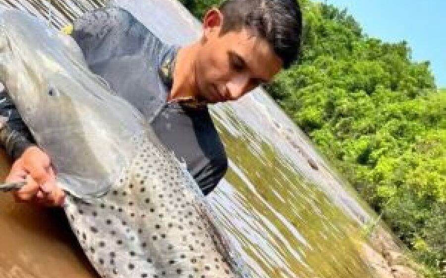 Carlos tinha medo de lambari, mas pescou pintado de 50kg