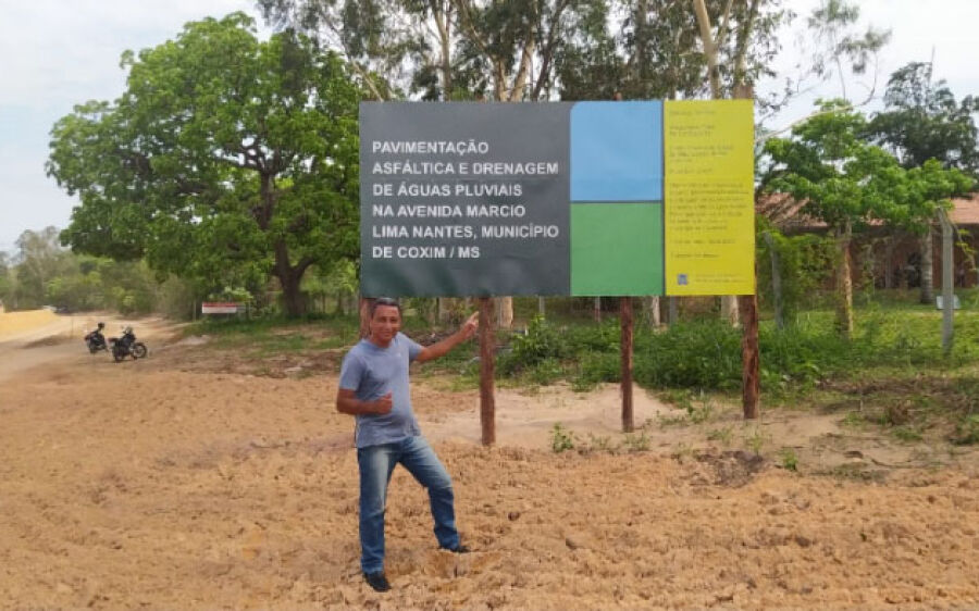 Ângelo Gari acompanha a tão sonhada obra do asfalto do Cristo Redentor e da frente do IFMS