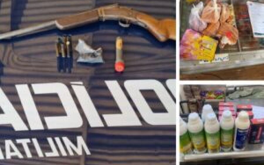 Dono de mercearia é preso vendendo alimentos vencidos e por porte ilegal de arma de fogo em MS