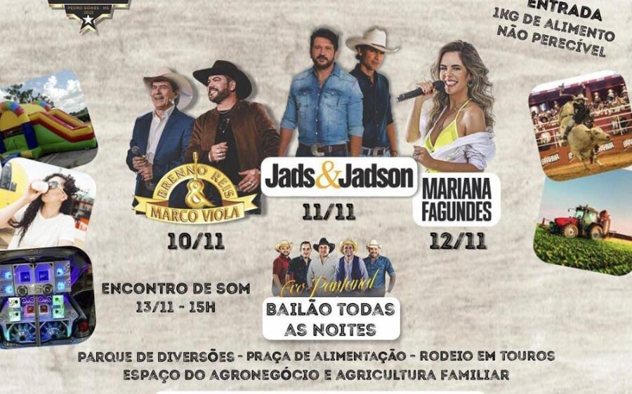 59º Aniversário de Pedro Gomes terá shows e rodeio iniciando nesta quinta