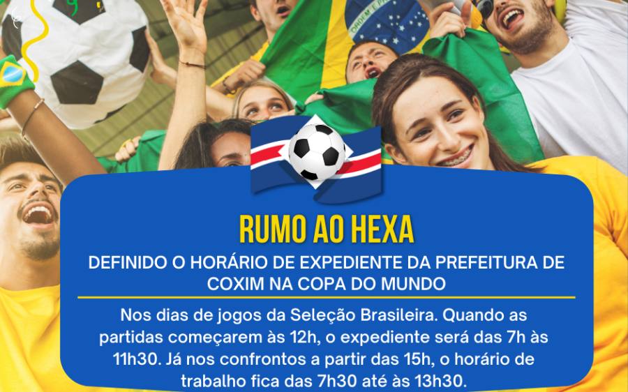 Decreto Municipal define horário de  expediente durante os jogos da Copa do Mundo