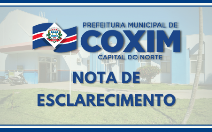Nota da Prefeitura de Coxim, quanto a falsa informação sobre compra de medicamentos superfaturados