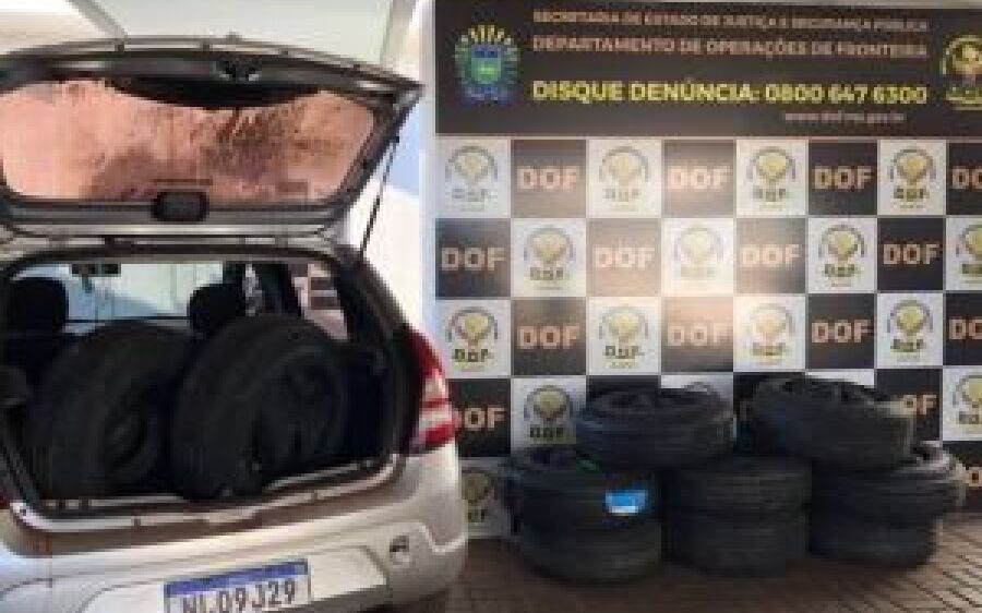 Carga de pneus avaliada em quase R$ 50 mil é apreendida na MS-379