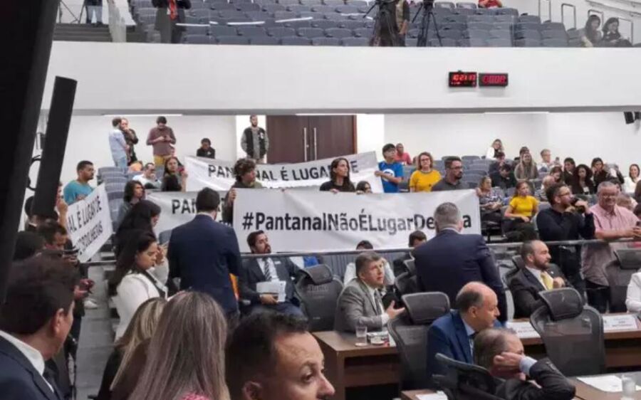 Manifestantes lutam para manter projeto que proíbe soja no Pantanal