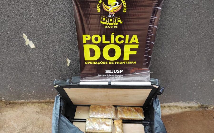 DOF apreende em MS pasta base de cocaína que era levada para SP