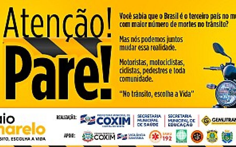 Maio Amarelo:  Prefeitura de Coxim promove ações de conscientização no trânsito