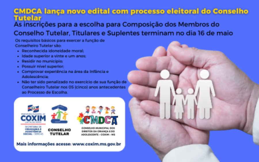 CMDCA publica edital com  inscrições deferidas do processo eleitoral do Conselho Tutelar