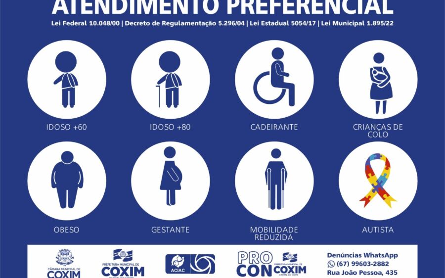 Prefeitura, Câmara, Procon e ACIAC distribuem adesivos de identificação de prioridades aos comercian