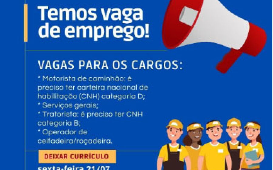 Temos vagas! Empresa oferece  vagas de emprego em Coxim