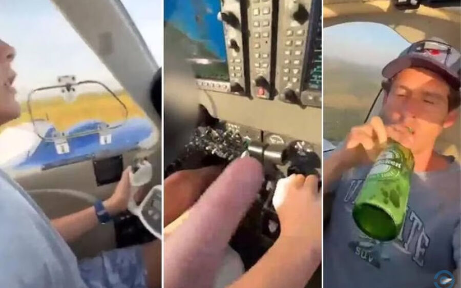 Fazendeiro gravou vídeo bebendo e deixando filho pilotar avião dias antes