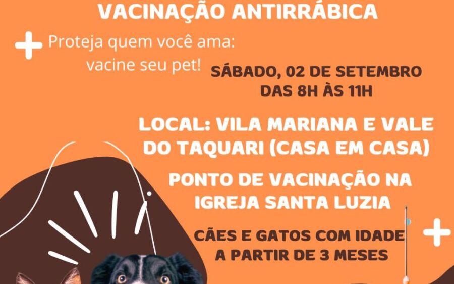 Neste sábado haverá vacinação antirrábica na Vila Mariana