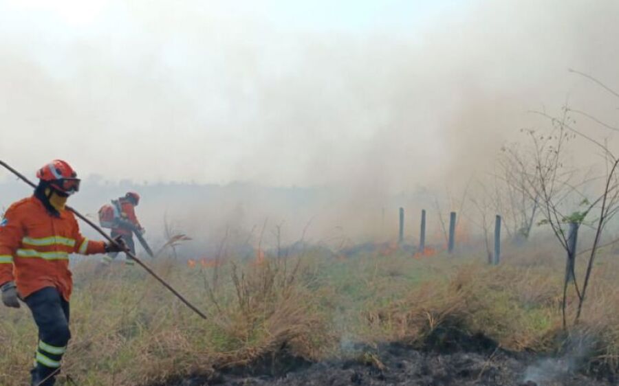 Bombeiros de MS atuam no combate a três incêndios  florestais no Pantanal